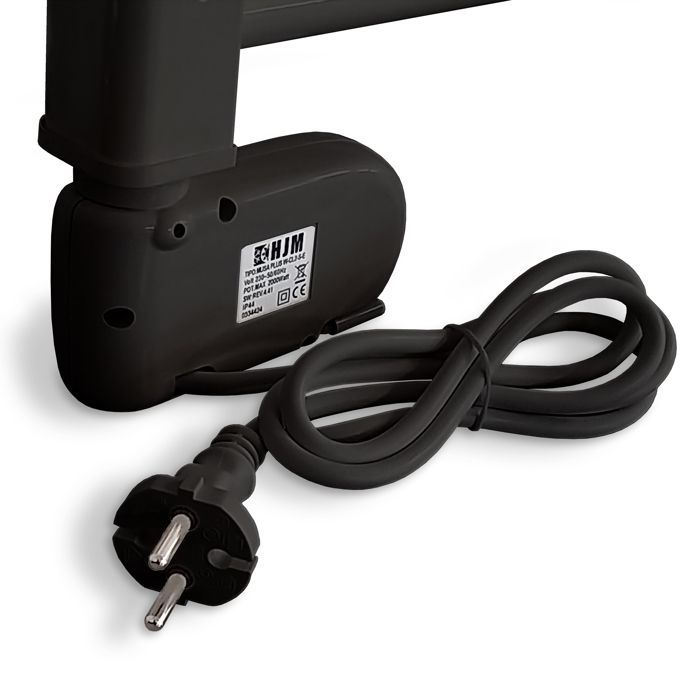 HJM Elektrischer Handtuchwärmer mit Trägheitsfunktion, 500 W, Farbe: Noor, Schwarz