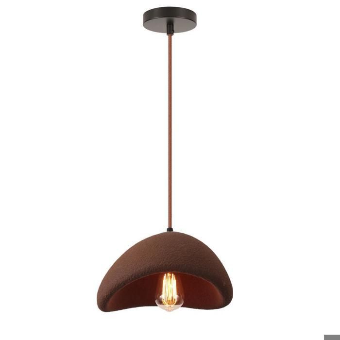 WOTTES Suspension Luminaire Moderne Créatif Marron, Lustre Design Métal Vintage E27 Lampe 1pcs Ø20cm pour Salon Salle à Manger