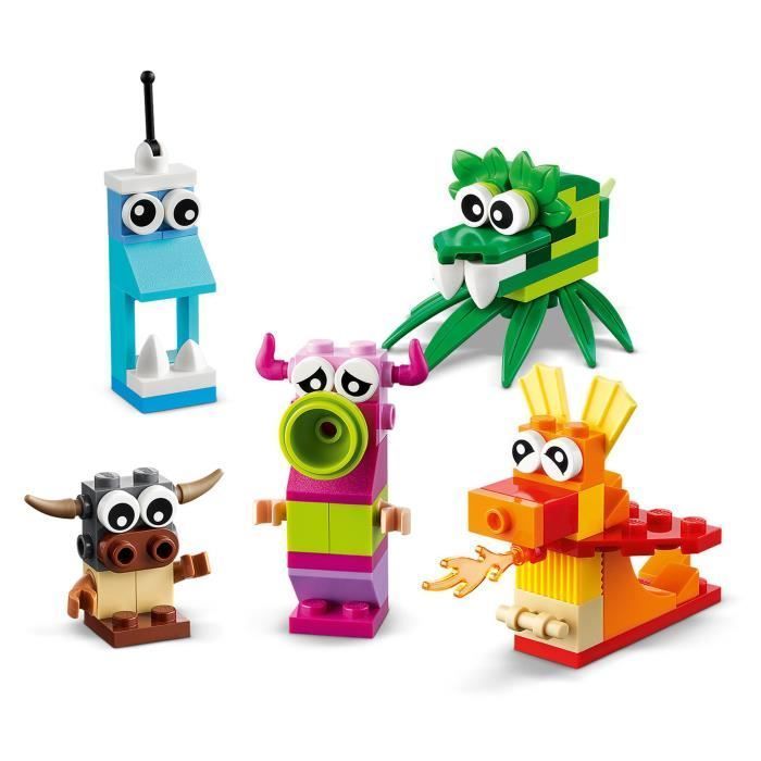 LEGO® 11017 Monstros Criativos Clássicos, Caixa de Peças, 5 Mini Monstros Montáveis, Para Crianças a partir de 4 Anos