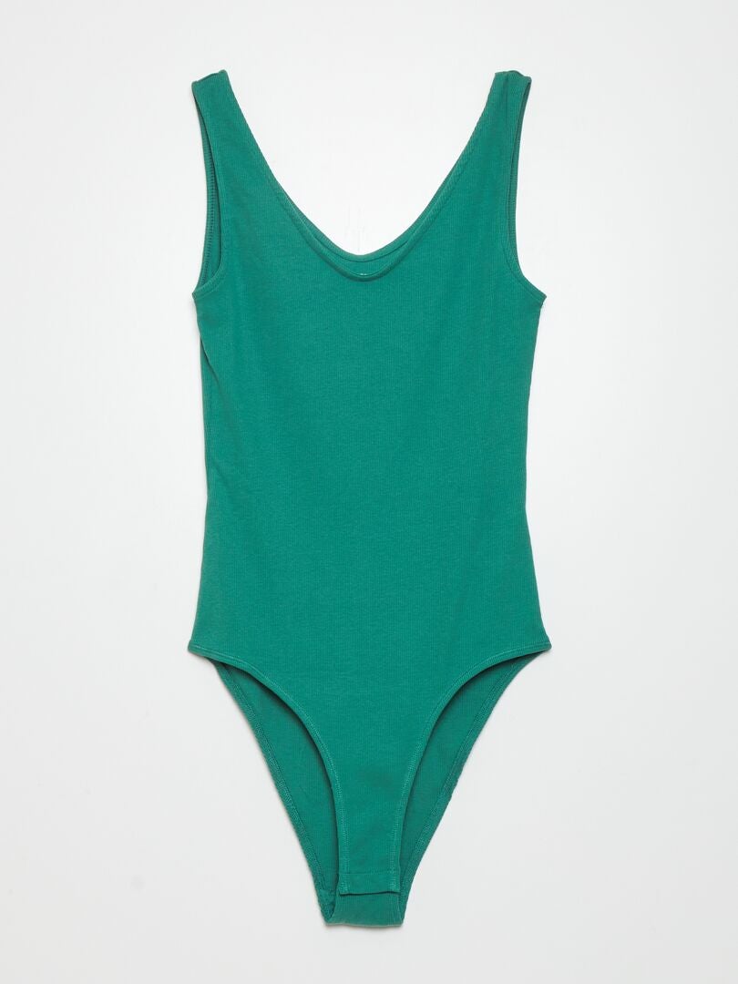Body de punto acanalado - verde