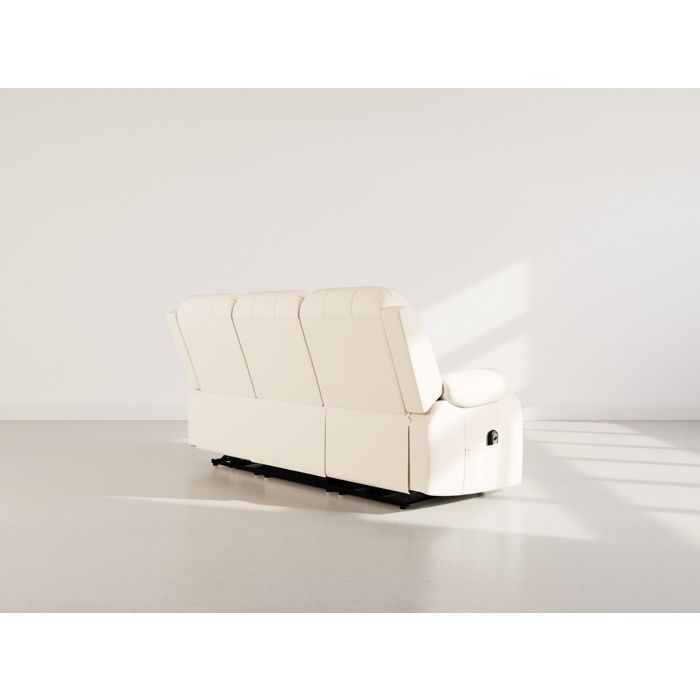 Armand – 3-Sitzer-Elektrosofa mit Relaxfunktion in Kunstleder – Beige