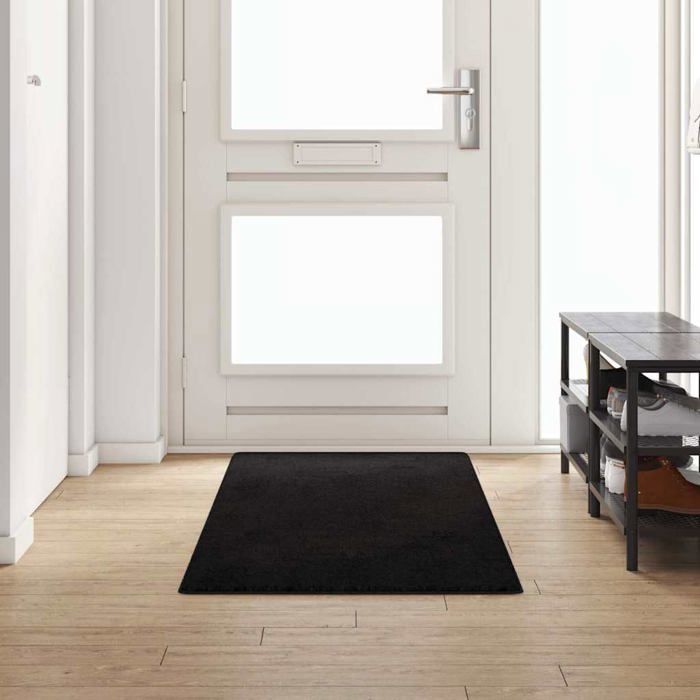 Tapis de couloir antidérapant - vidaXL - 80x250 cm - Noir - Polypropylène - Rectangulaire - Conception antidérapante