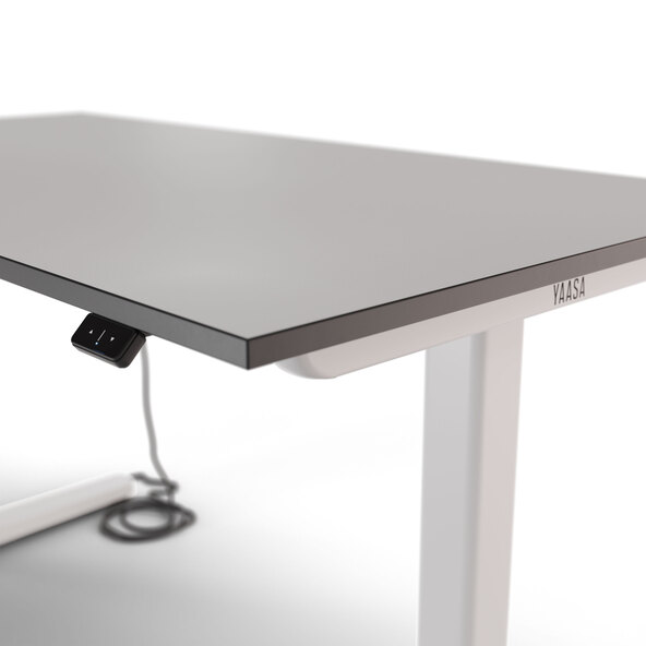 Electrically height-adjustable desk Desk Basic, silver-white