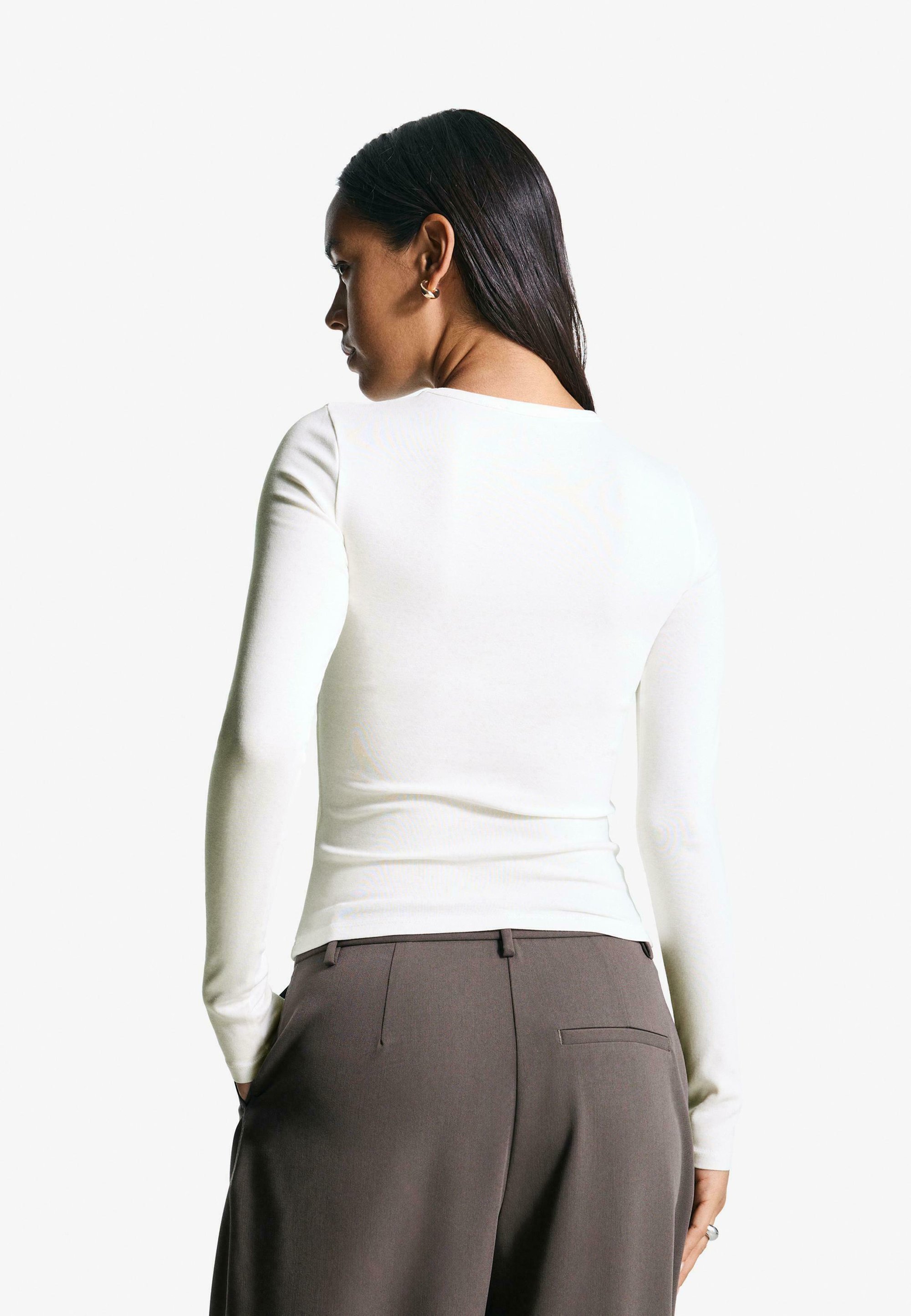 Maglia a maniche lunghe Bershka - bianca