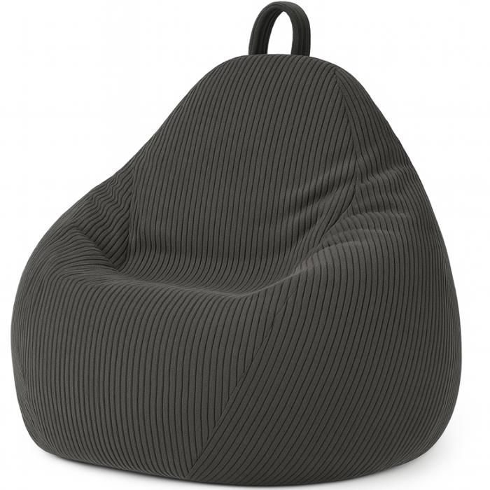 Sillón tipo puf de pana desmontable - 105x85 cm - Bananair - Gris oscuro. Hecho en Francia.