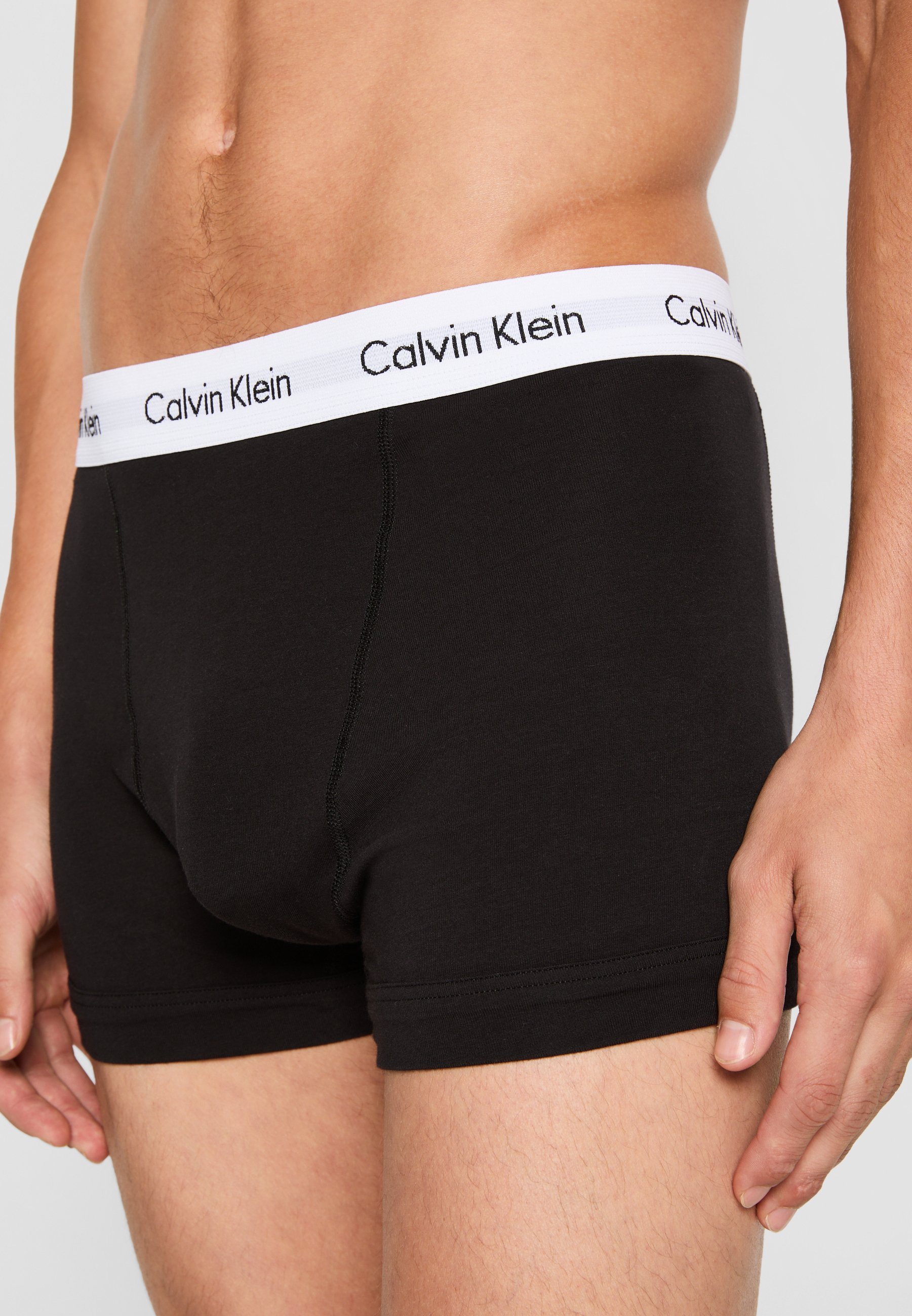Slip Calvin Klein Underwear TRUNK PACK 3 pezzi in cotone elasticizzato - neri