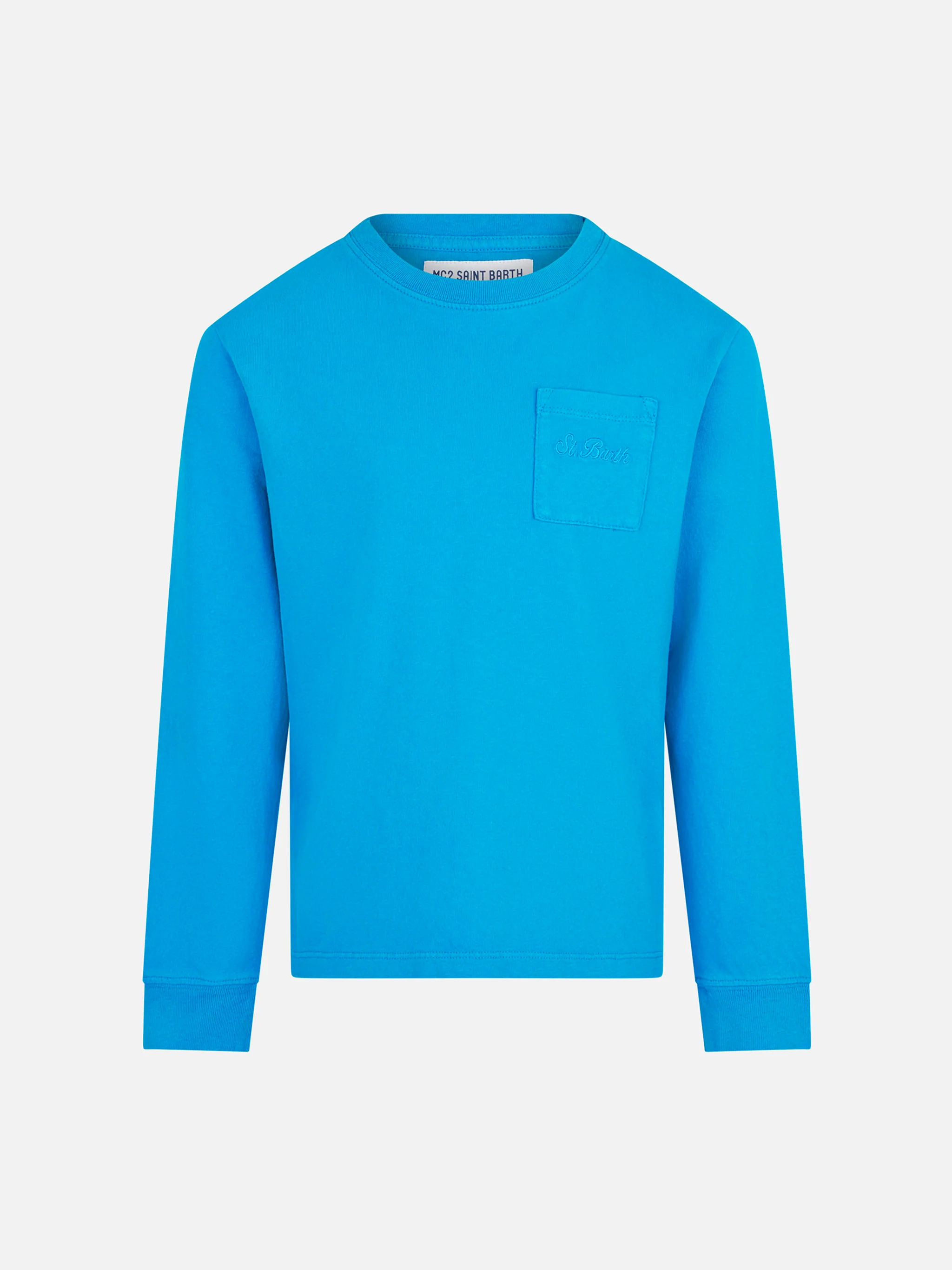 Blauw T-shirt voor kinderen van zwaar katoen.