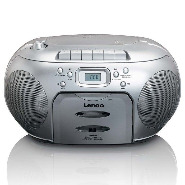 Lenco SCD-420SI - Lecteur CD/radio FM stéréo portable - Argent