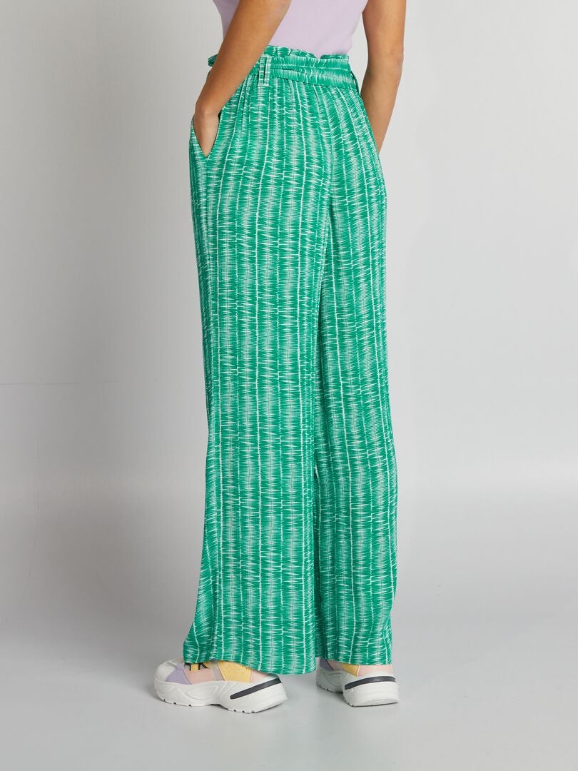 Broek met strikceintuur - GROEN
