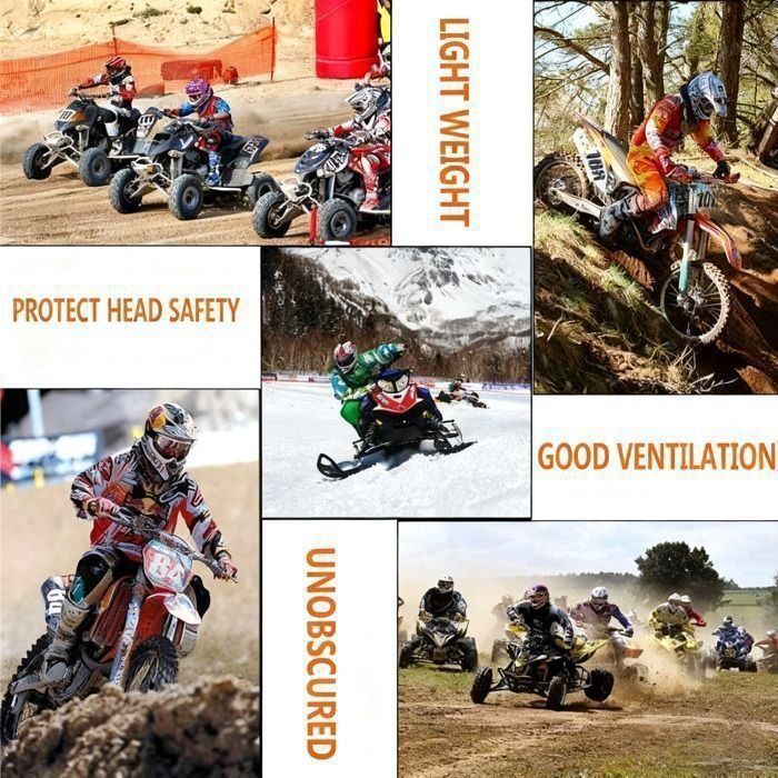 Casco integral de motocicleta, Purple Phantom, casco para quad todoterreno, casco para ATV de descenso, conjunto de cuatro piezas.