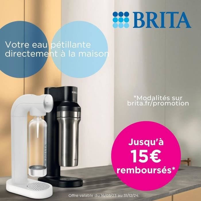 Machine à soda BRITA - SodaONE Blanche - 1 Bouteille 1L et 1 Cylindre de CO2 inclus