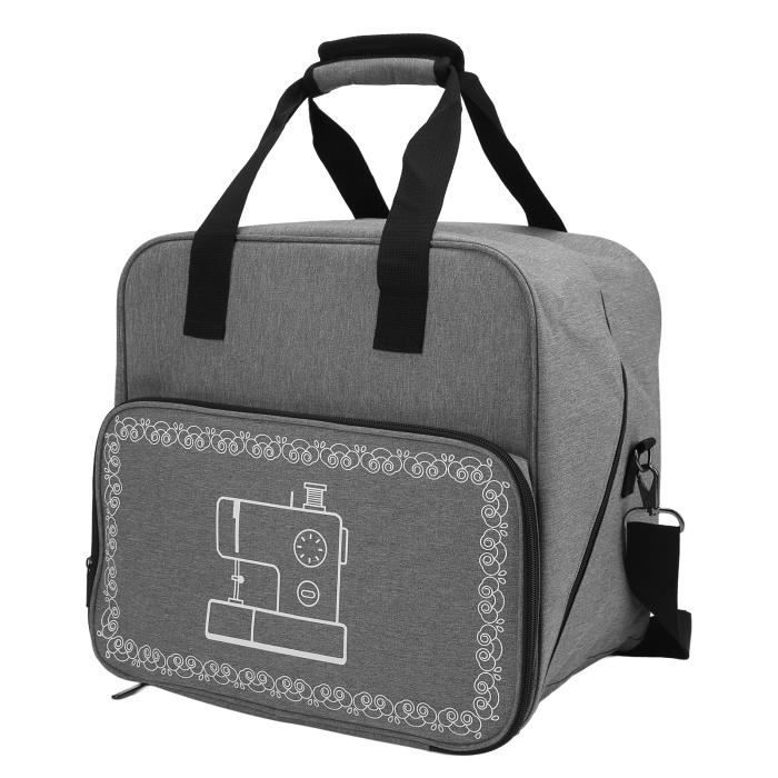 Sac de machine à coudre OMABETA - Grande capacité - Design à bricolage tresse Gris