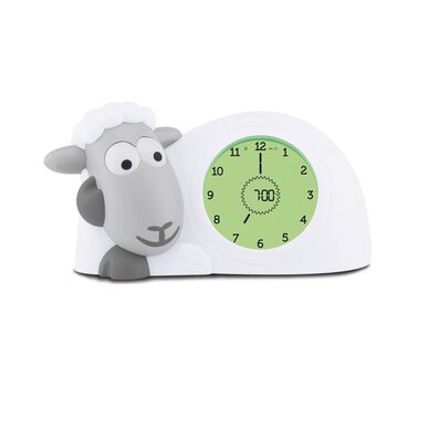 Zazu Sleeptrainer yövalolla Sam The Sleeper -herätyskello lapsille lampaanharmaa 1 kpl 1 kpl