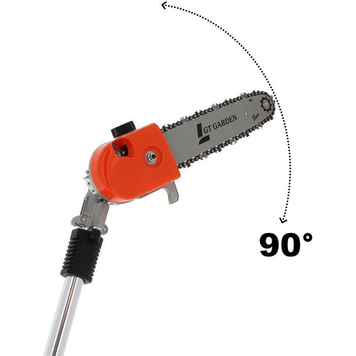 GT GARDEN - Élagueuse thermique sur perche avec tête orientable, 52 cm3, 3 CV, longueur 4.15 mètres