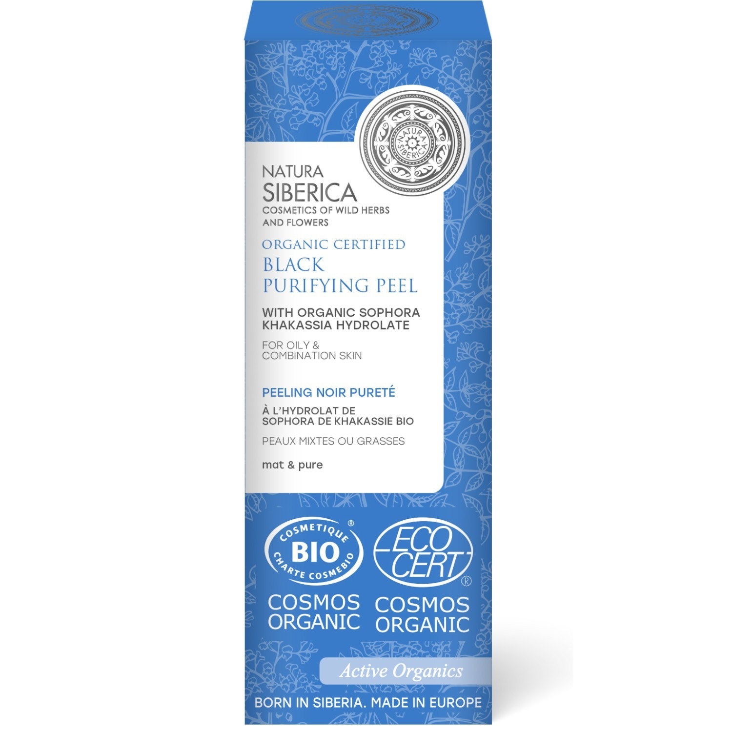 Natura Siberica Masque Noir Visage BIO Nettoyant Profond Peaux Mixtes ou Grasses au Sophora de Khakassie