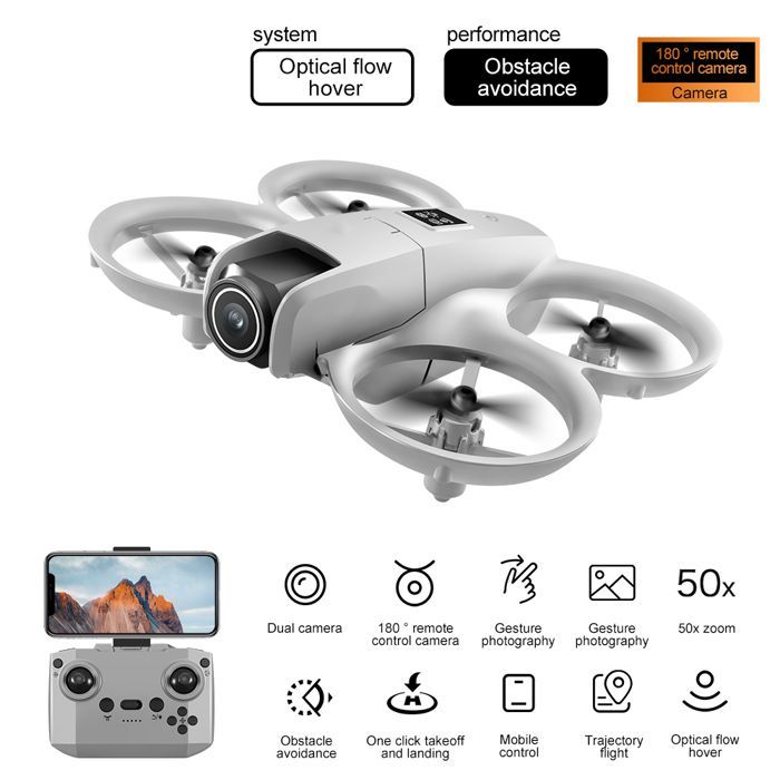Mini Drone avec Caméra 720P HD Drone pour Enfant Quadricoptère Hélicoptère RC avec 3 Batteries Jouet Cadeau pour Garçons et Fille