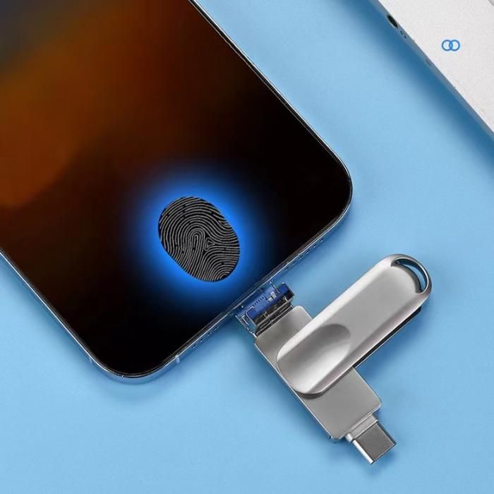 512 GB 4-in-1 USB-Stick mit drehbarem Stecker (USB 3.0, Lightning, USB-C, Micro-USB) – PASHASHOP