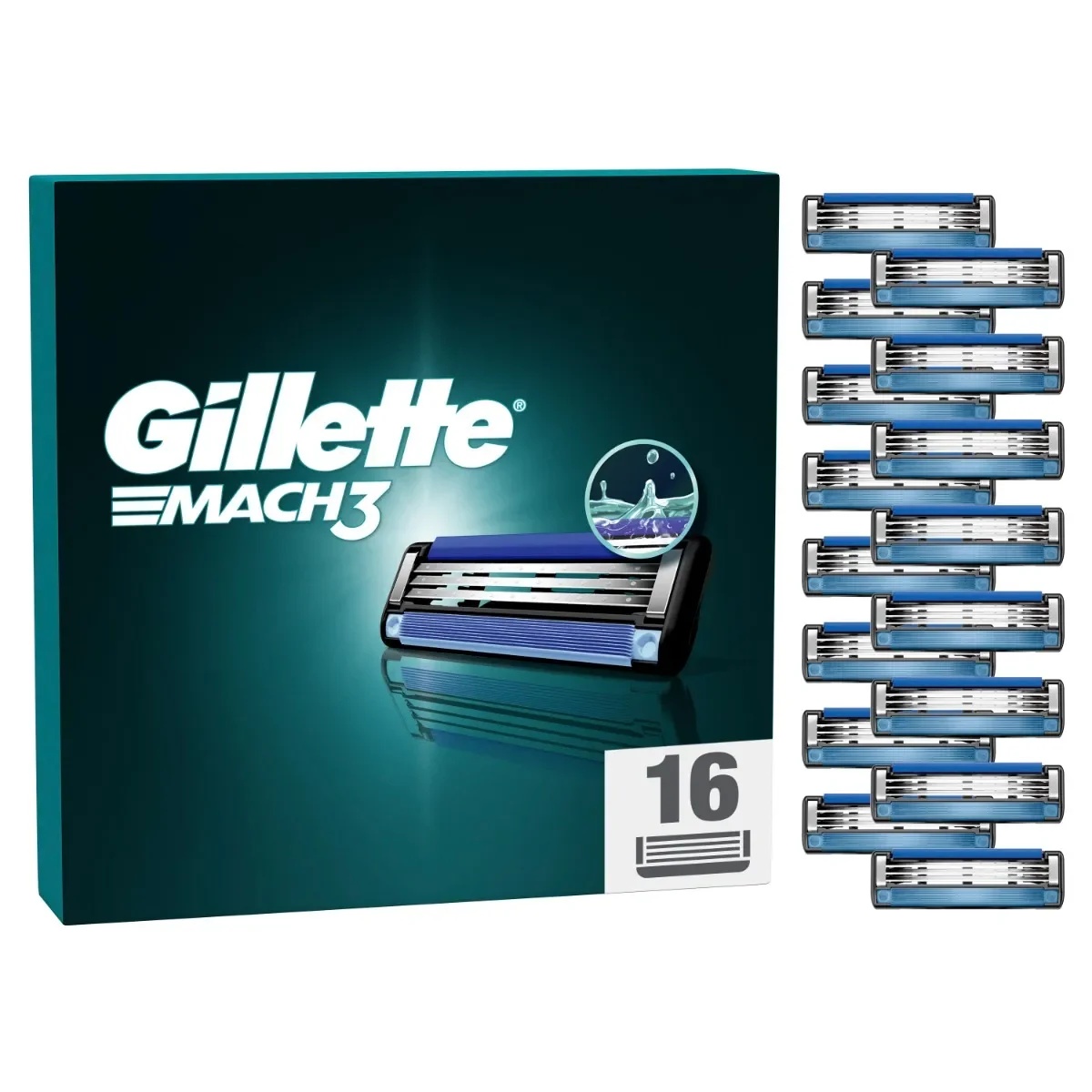 Gillette Mach3 vervangende scheerkoppen voor heren, 16 stuks