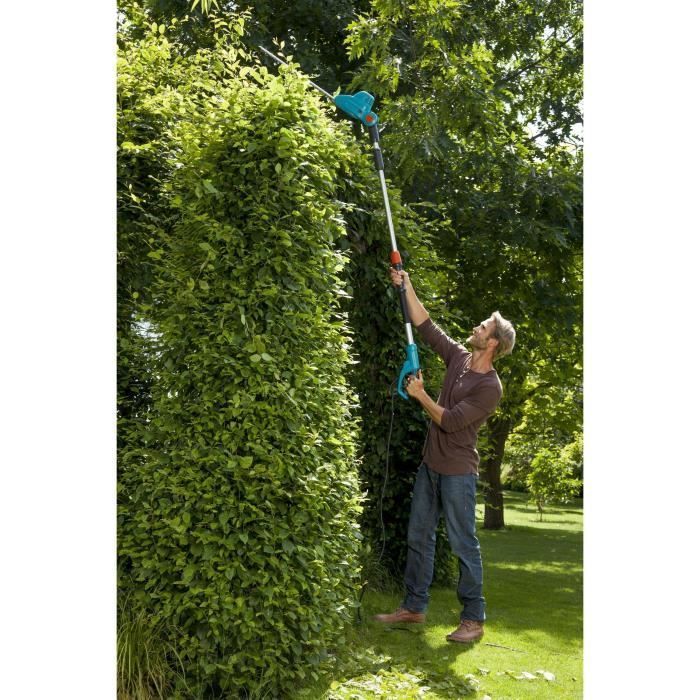 Cortasetos telescópico eléctrico GARDENA - THS 500/48 - 500 W - 48 cm - Cabezal inclinable
