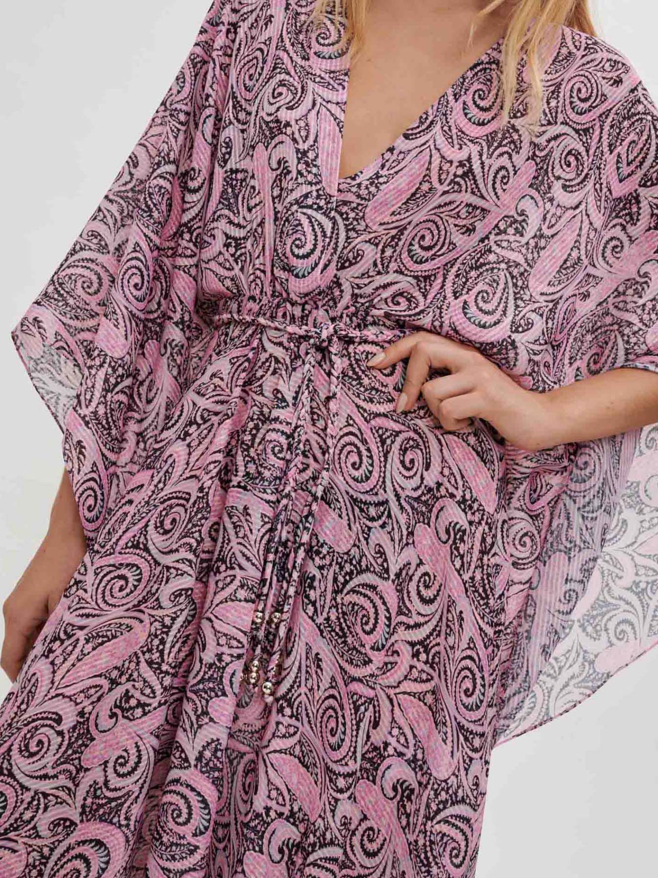 Rochie lejeră cu imprimeu Paisley-Paisley cu trandafiri