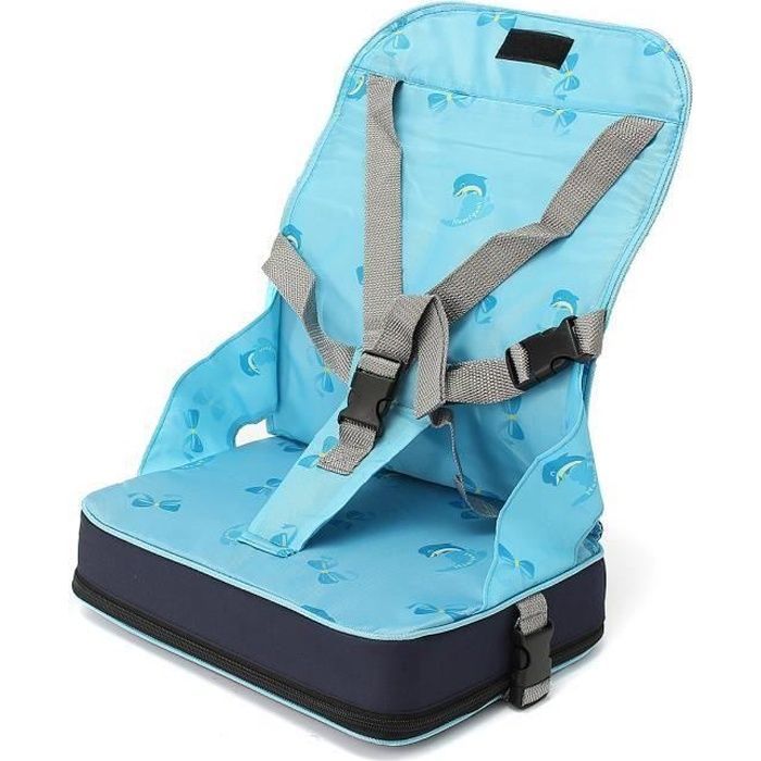 Portable Pliable Réhausseur Siège de Table Bébé Enfant Repas + 5-Point Harnais Sécurité Chaise Voyage BLEU