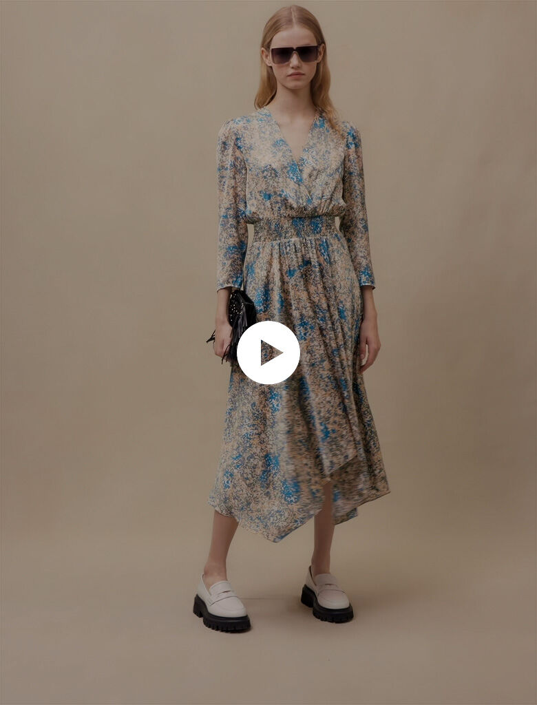 Rochie asimetrica-Abstrait bleu