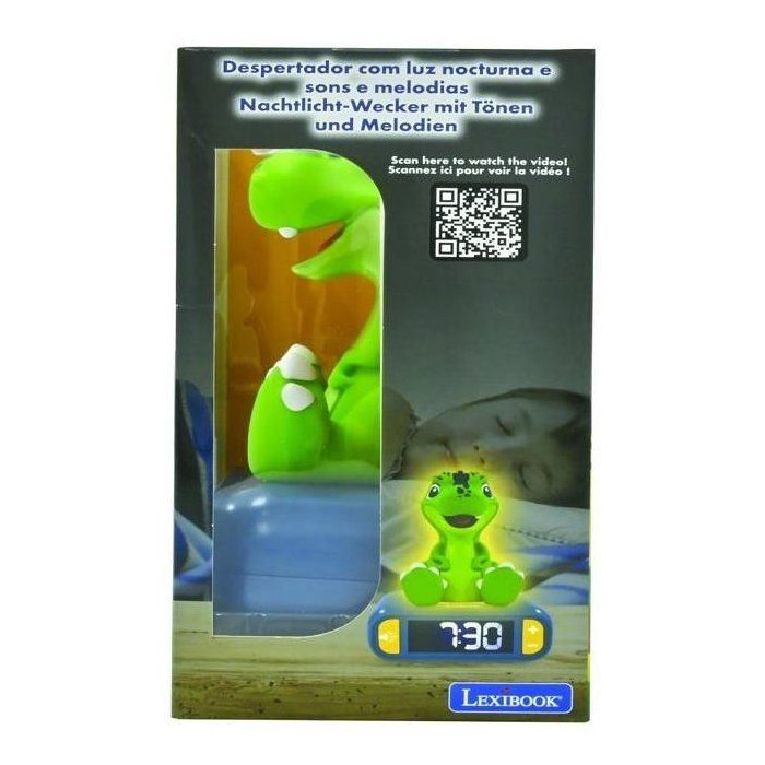 Lexibook - Dinosaur Digital Alarm Clock - With nightlight and sound effects