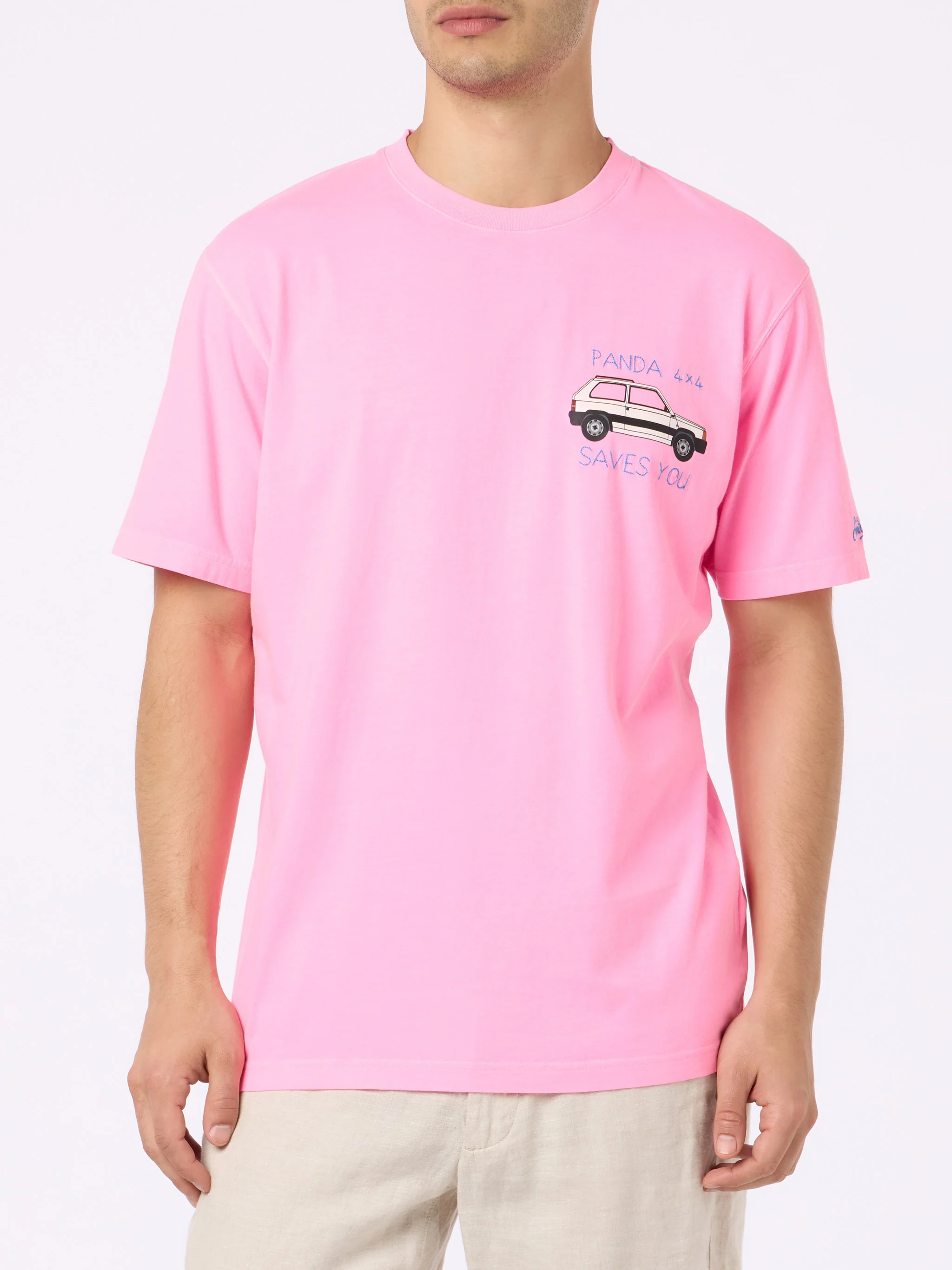 T-shirt da uomo in cotone con stampa e ricamo Pand | FIAT PANDA SPECIA