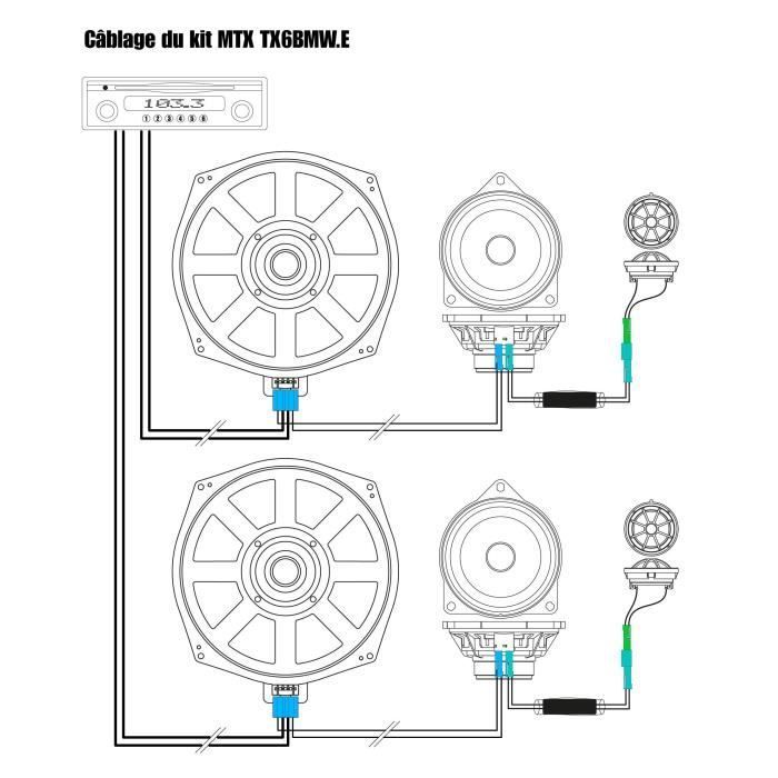 Altavoces específicos - MTX AUDIO - Kit de 3 vías - 20 cm - 4 Ω - 150 W RMS - Para BMW y Mini