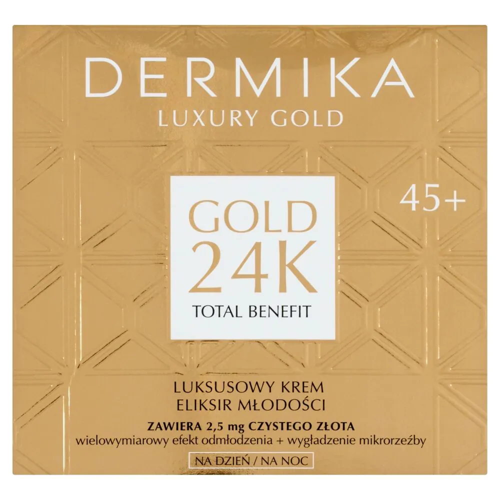 Dermika Luxury Gold 24k Luksusowy krem Elikris Młodości 45+ dzień/noc