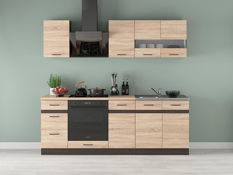 Komplet kuchenny Junona Line 220 cm dąb sonoma