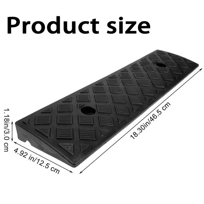 Rubber curb ramps, threshold ramps, driveway ramps, car loading docks and Label