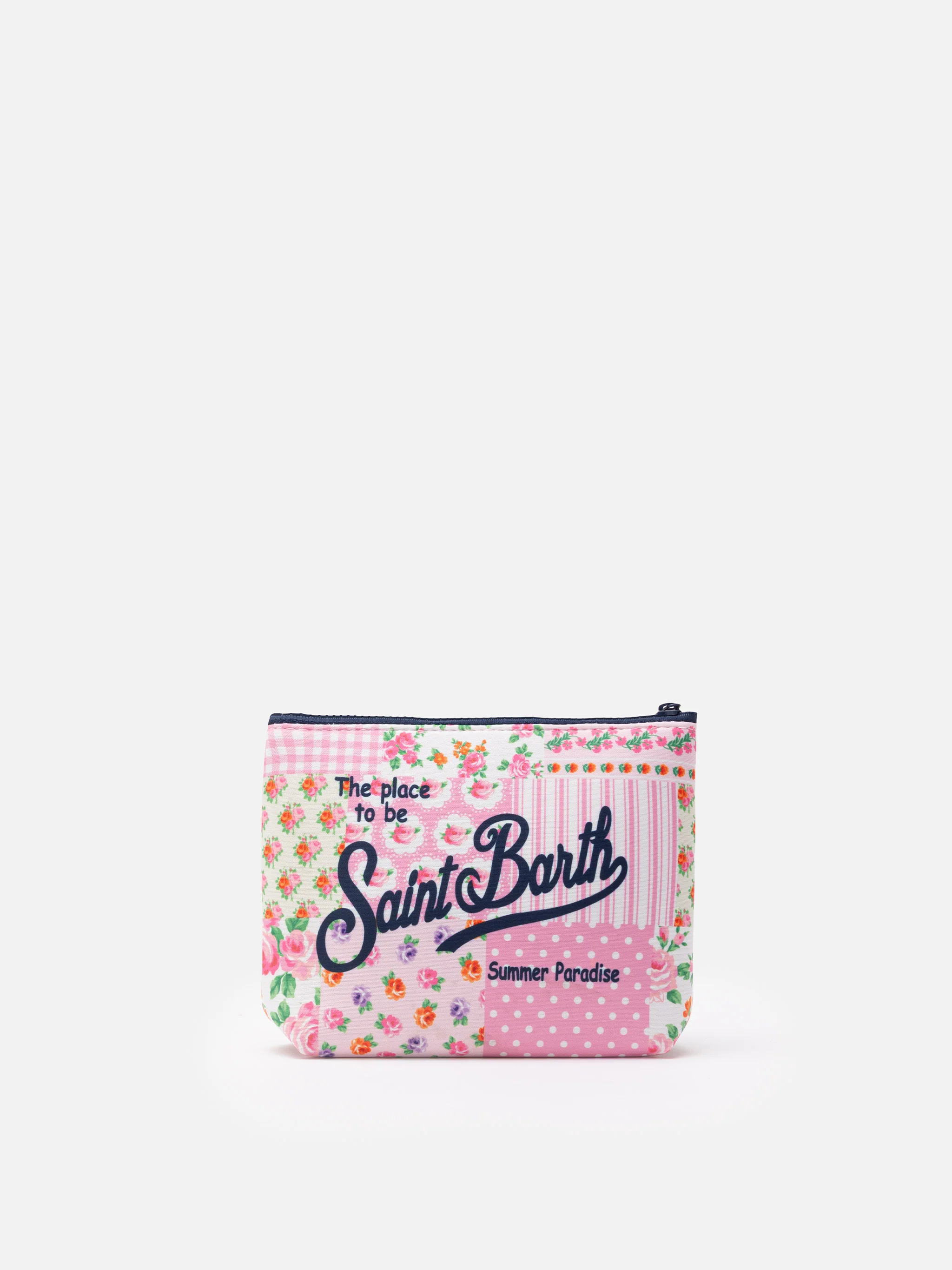 Aline Scuba Clutch mit floralem Patch-Print