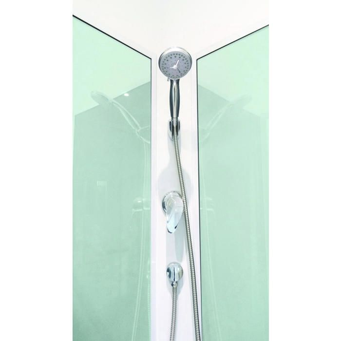 Cabina de duche ONDEE MINEA - 80x80cm - Perfis de alumínio - Fundo verde