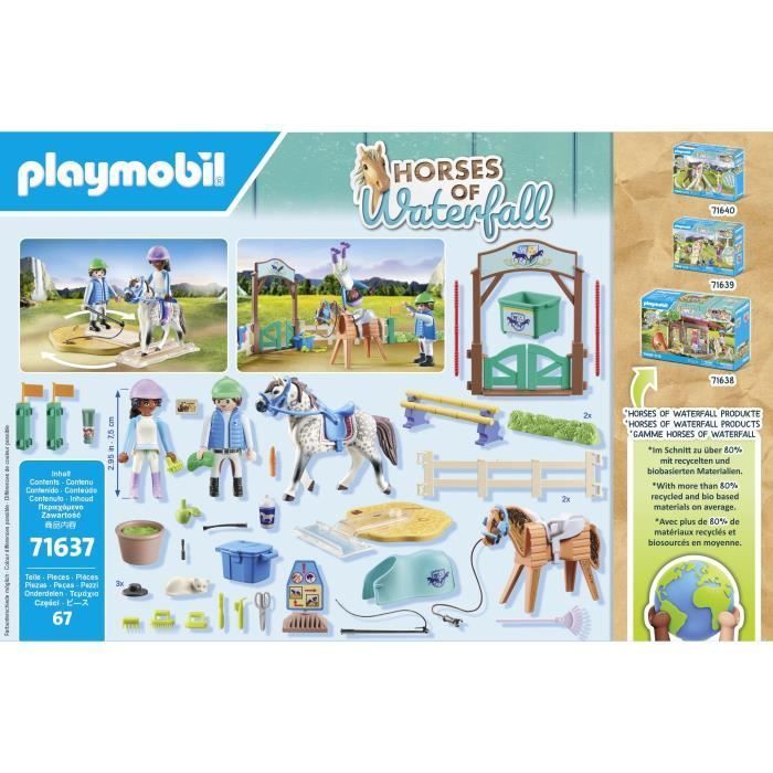 PLAYMOBIL 71637 Pista de equitación, Caballos de la cascada, 67 piezas, A partir de 5 años