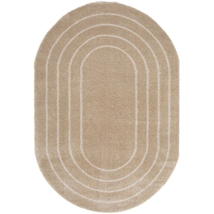 Tappeto ovale con morbido effetto peloso, beige, 120x170