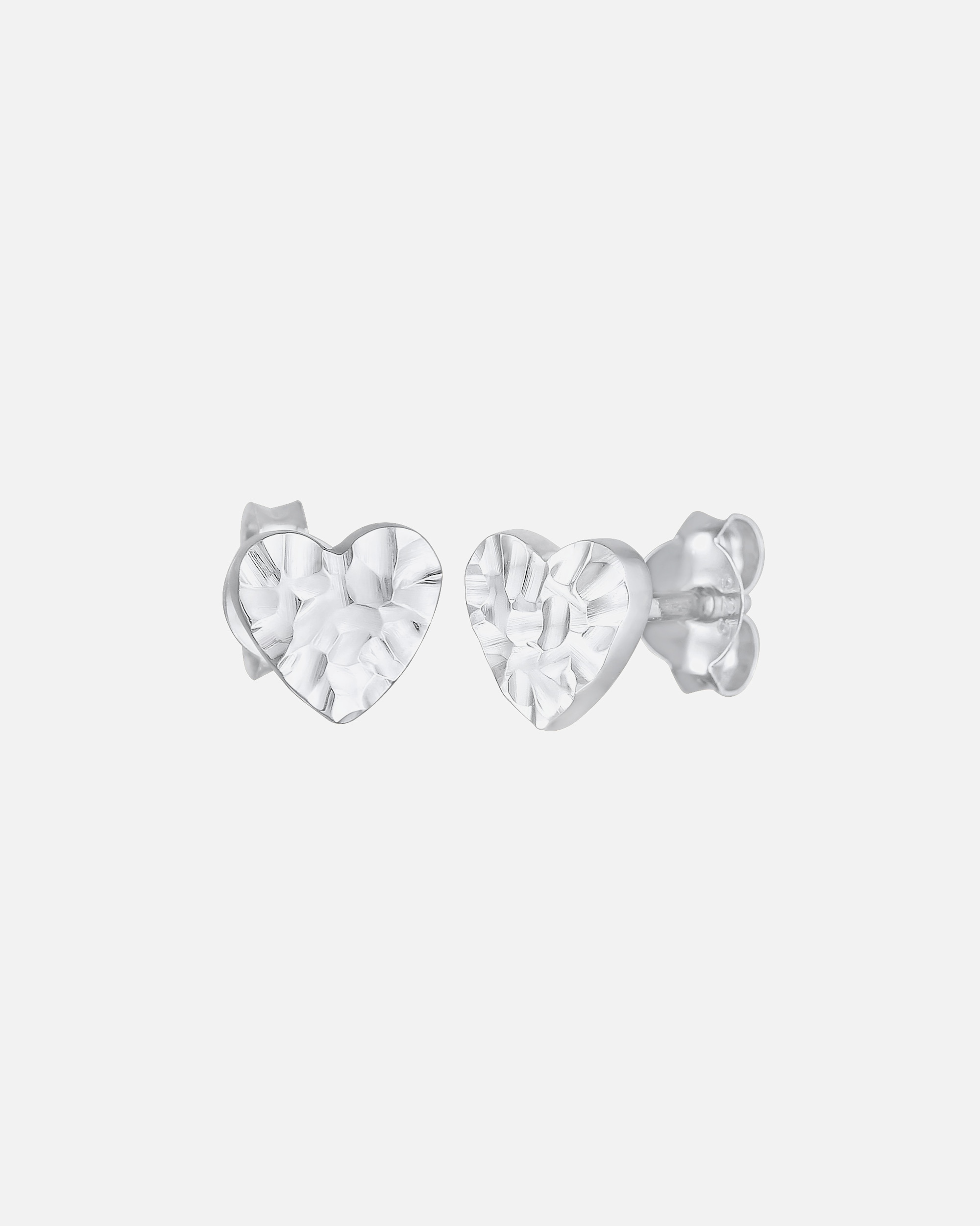 Elli Clous d'oreilles pour femmes Cœur martelé organique en argent sterling 925