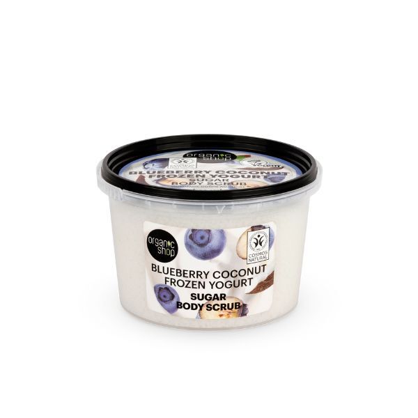Telový peeling s čučoriedkovo-kokosovým mrazeným jogurtom Organic Shop 250ml