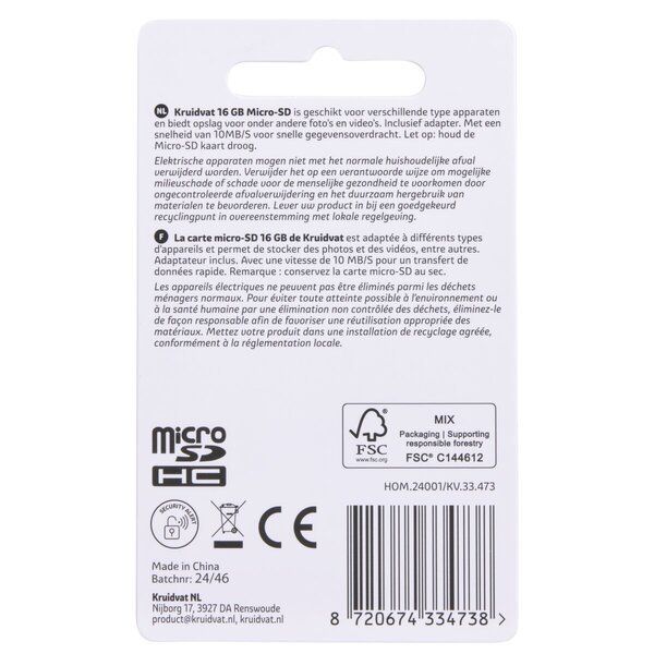 Kruidvat 16 GB „Micro SD“ kortelė<br>
