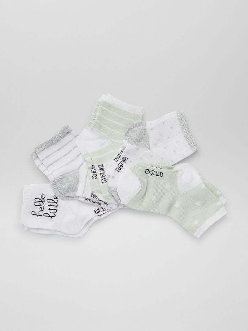 Set van 5 sokken - WIT