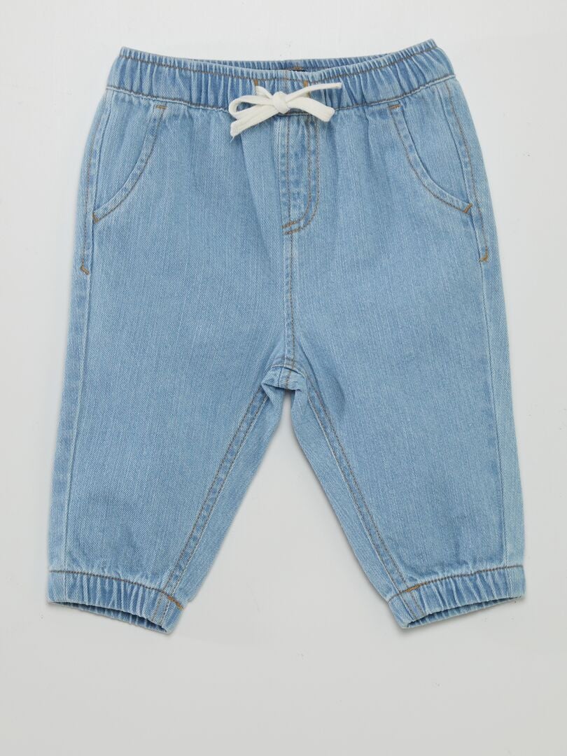 Spodnie jeansowe Paperbag - NIEBIESKIE