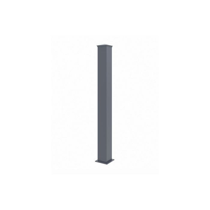 Puerta y postes - Casanoov - VOGEL - 1 m de altura (125 cm) - Gris - Aluminio / 2 postes EIFEL de altura (166 cm)