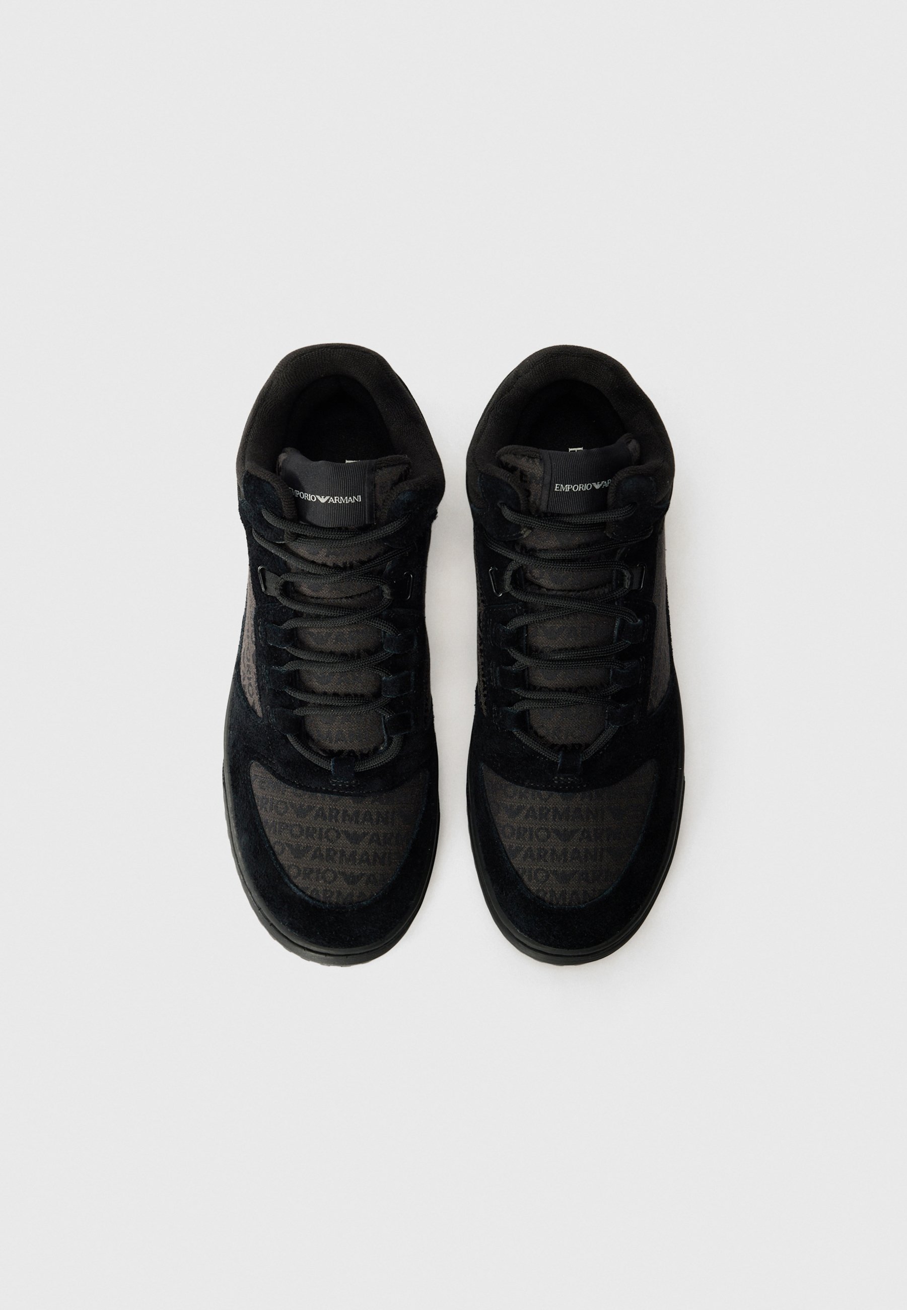 Emporio Armani hoge sneakers - zwart
