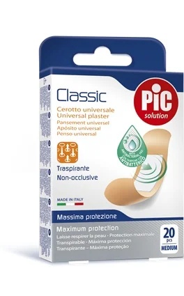 Pansements PIC Classic Medium 19 x 72 mm, 20 unités, respirants