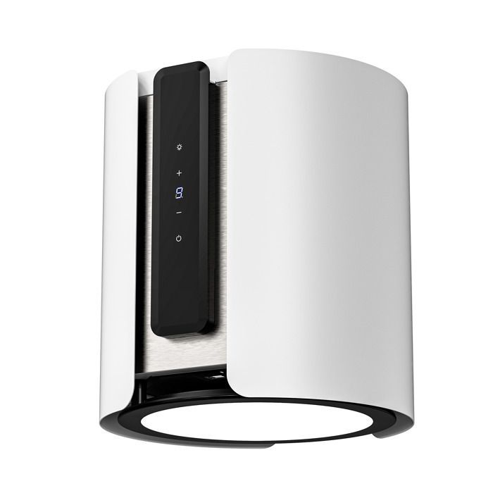 FIREGAS Eilandafzuigkap 450m³/h 38cm - 4 snelheden - Hangende recirculatieafzuigkap - Wit - Energieklasse A