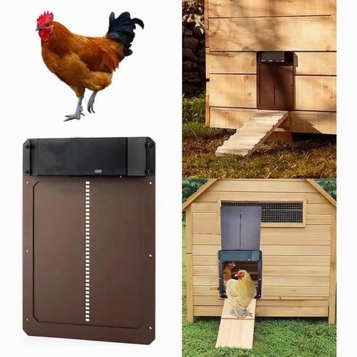 Puerta automática para gallinero con sensor de luz, resistente al agua IP44, abridor automático de puerta para gallinero con temporizador.
