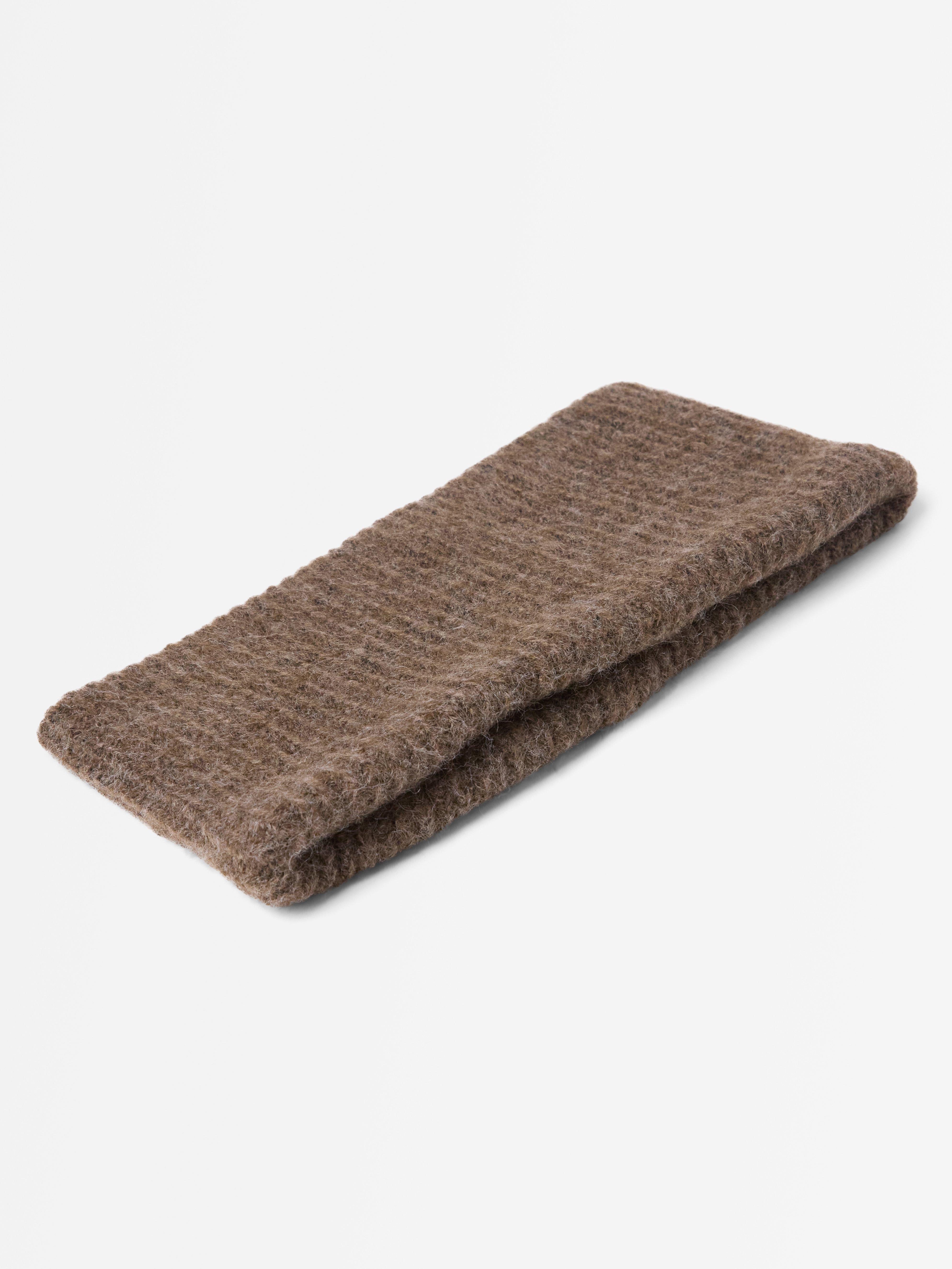 Bandeau tricoté marron chiné