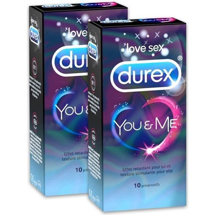 Durex Préservatif You & Me, 10 Préservatifs, Lot de 2