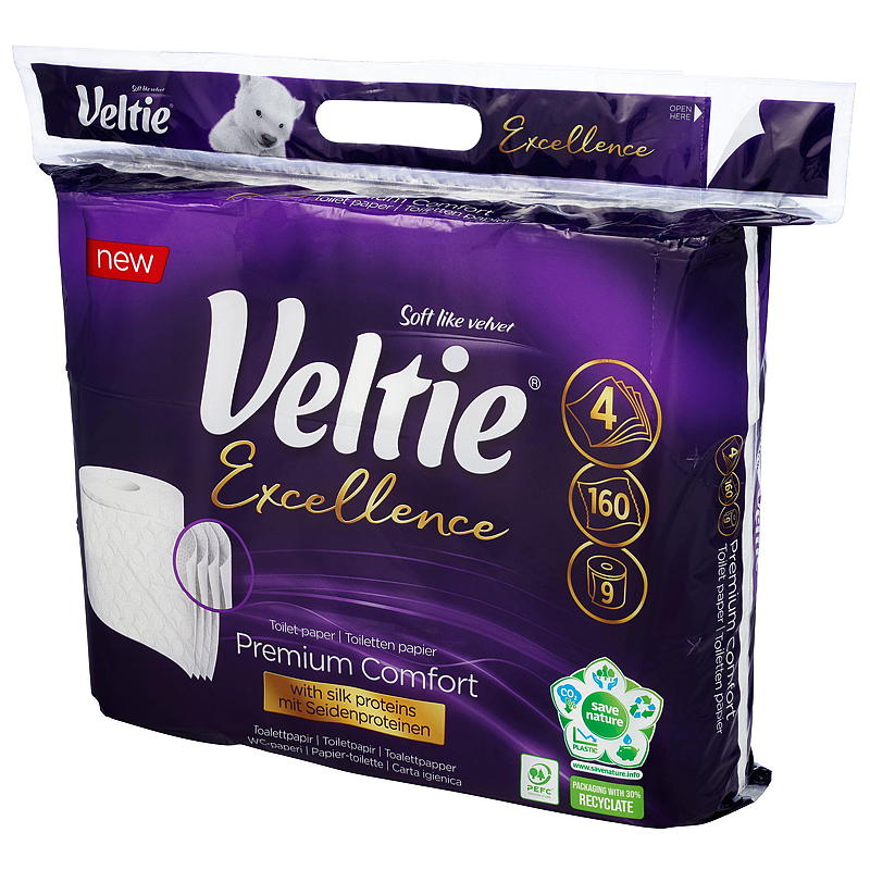 Papier toilette Veltie, paquet de 9, Veltie Excellence