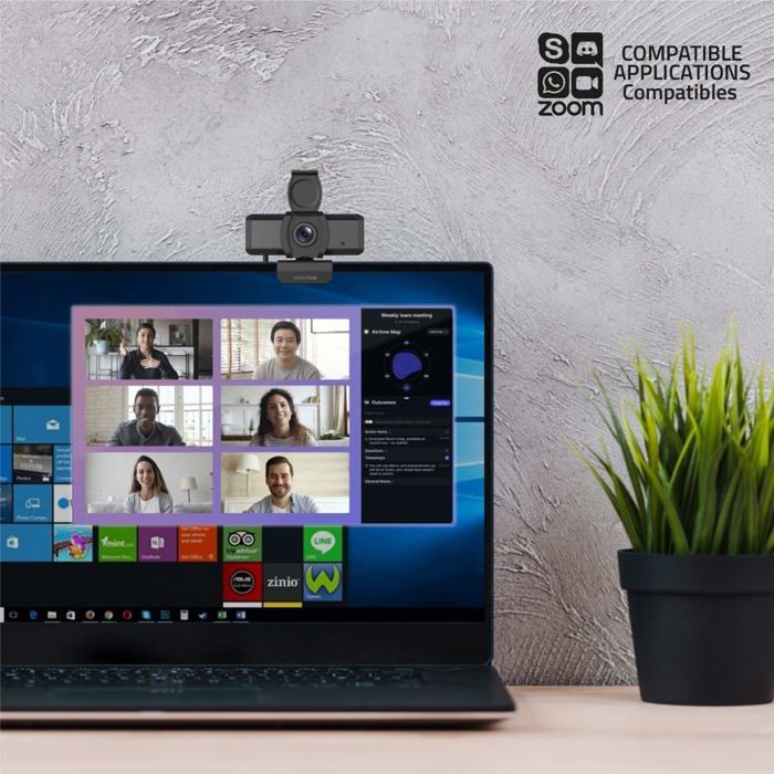 Webcam - LiveStream - Full HD 1080 P - Microphone intégré - Plug and Play - Noir